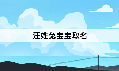 汪姓兔宝宝取名
